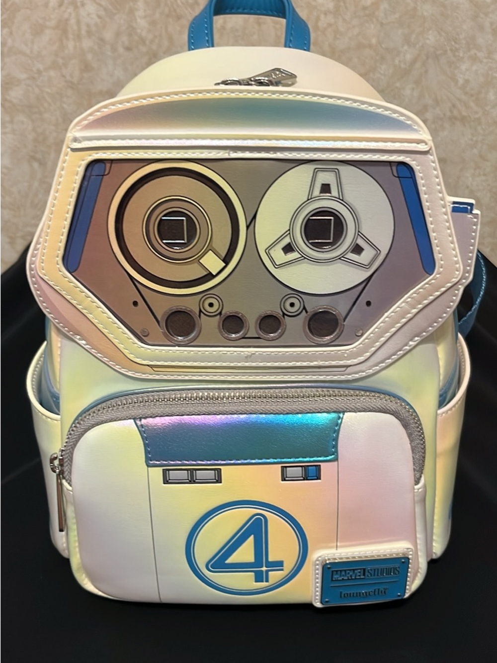 White Iridescent 'Fantastic Four' Mini Backpack
